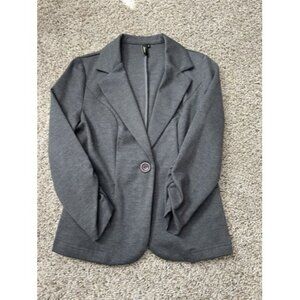 Ambition womens gray overcoat quarter sleeve blazer casual Size Small Business